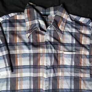 Vintage Joel California Plaid Polyester Disco Shirt